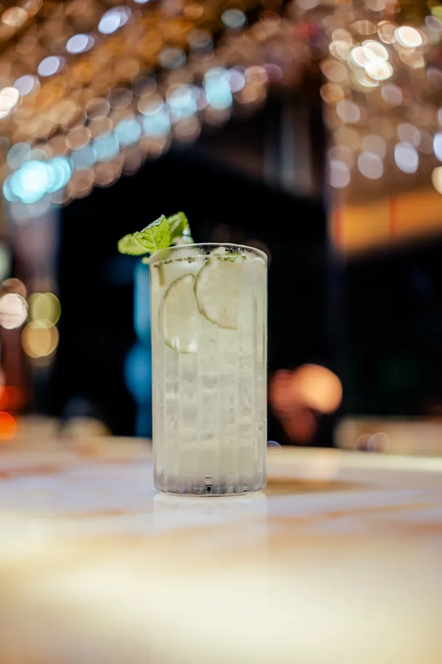 Bebida refrescante com hortelã